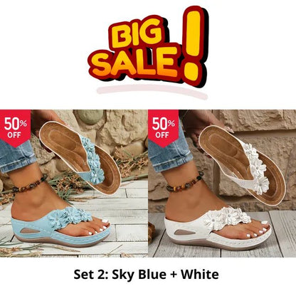 🔥Best Seller-Last Day Sale 60% OFF🔥Women's orthopedic flip-flops, suitable for all seasons, comfortable and breathable.
