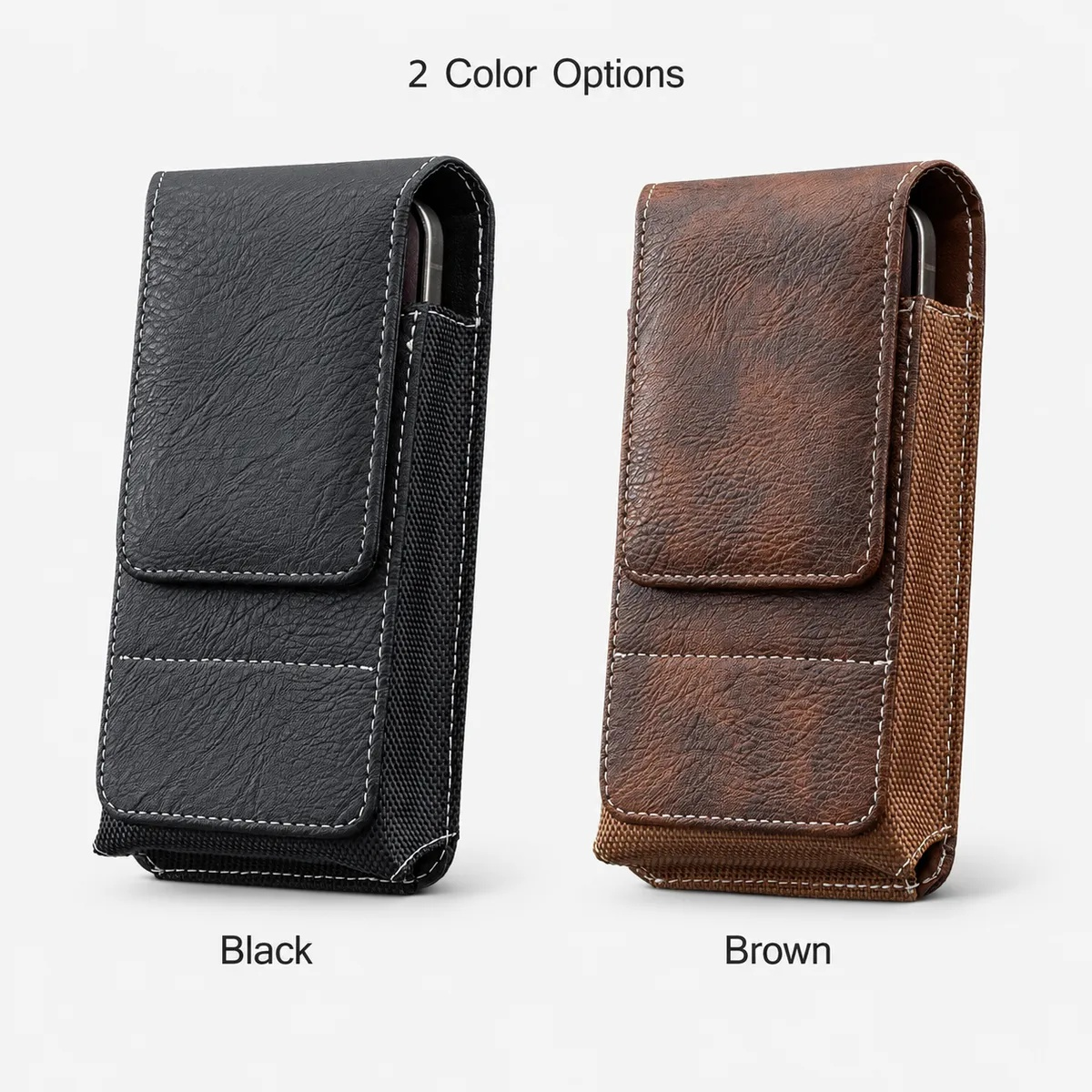 ⚡Big Discount | Waist Belt Cell Phone Pouch 📱 Multi-Pocket Leather Holster with Card Holder