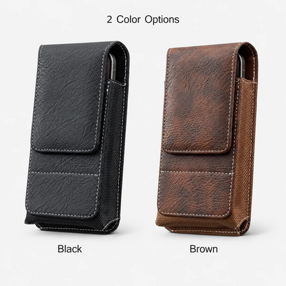 ⚡Big Discount | Waist Belt Cell Phone Pouch 📱 Multi-Pocket Leather Holster with Card Holder