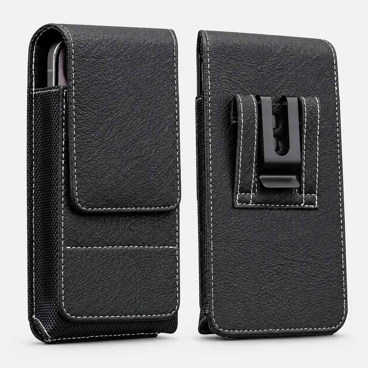 ⚡Big Discount | Waist Belt Cell Phone Pouch 📱 Multi-Pocket Leather Holster with Card Holder