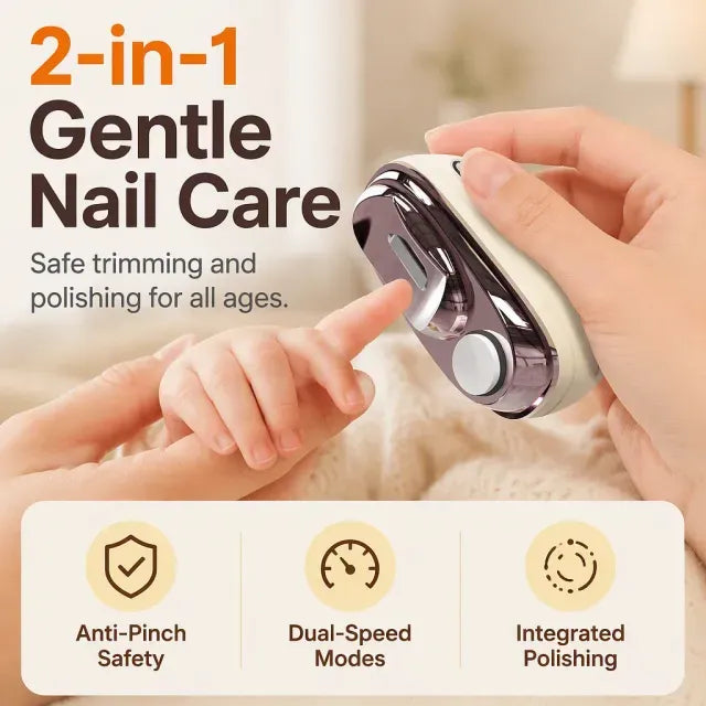 ⏳Time-Limited Special⏰2-in-1 Smart Electric Nail Trimmer & Polisher for All Ages 👨‍👩‍👧‍👦 – Blade-Free, Blood-Free & Stress-Free Nail Care! 💅