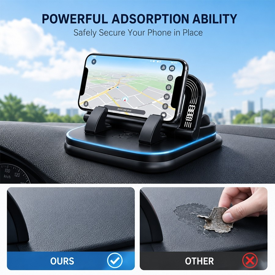 🔥 Last Day 50% OFF 🔥 360° Dashboard Car Phone Holder – Stable One-Hand Navigation Mount
